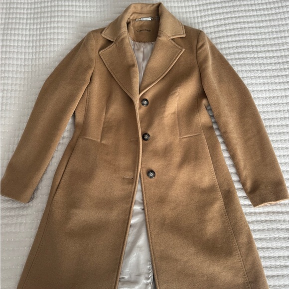 Calvin Klein Jackets & Blazers - Tan Wool Coat - Size 6 - Like New